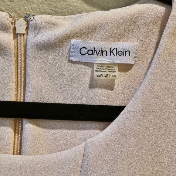 Calvin Klein Elegant Soft Pink Midi Dress Sz 14W NWT - Picture 2 of 3